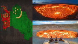 Gerbang neraka yang berada di negara Turkmenistan